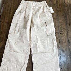NEW!! Cream Wide Leg  cargo Jeans